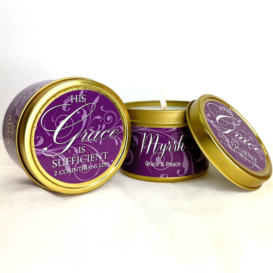 Myrrh - 6oz Gold Tin Candle