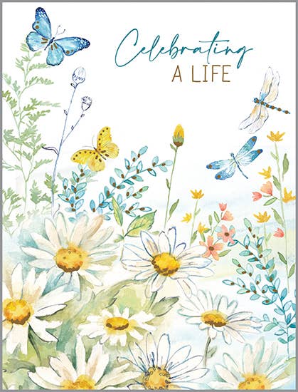 Sympathy Greeting Card - Butterflies & Daisies
