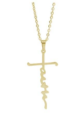 Faith Cross Choker Necklace or Bracelet in Gold or Silver