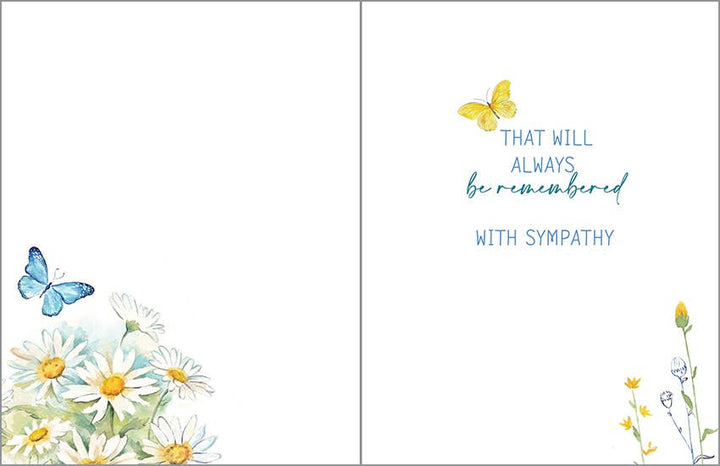 Sympathy Greeting Card - Butterflies & Daisies