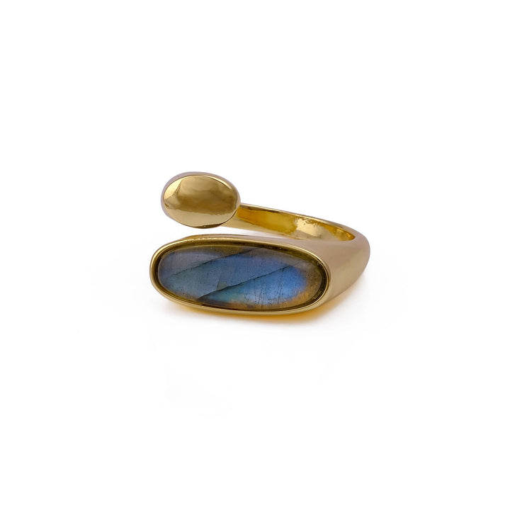 Natural Labradorite Handmade Oval Shape Gemstone Ring