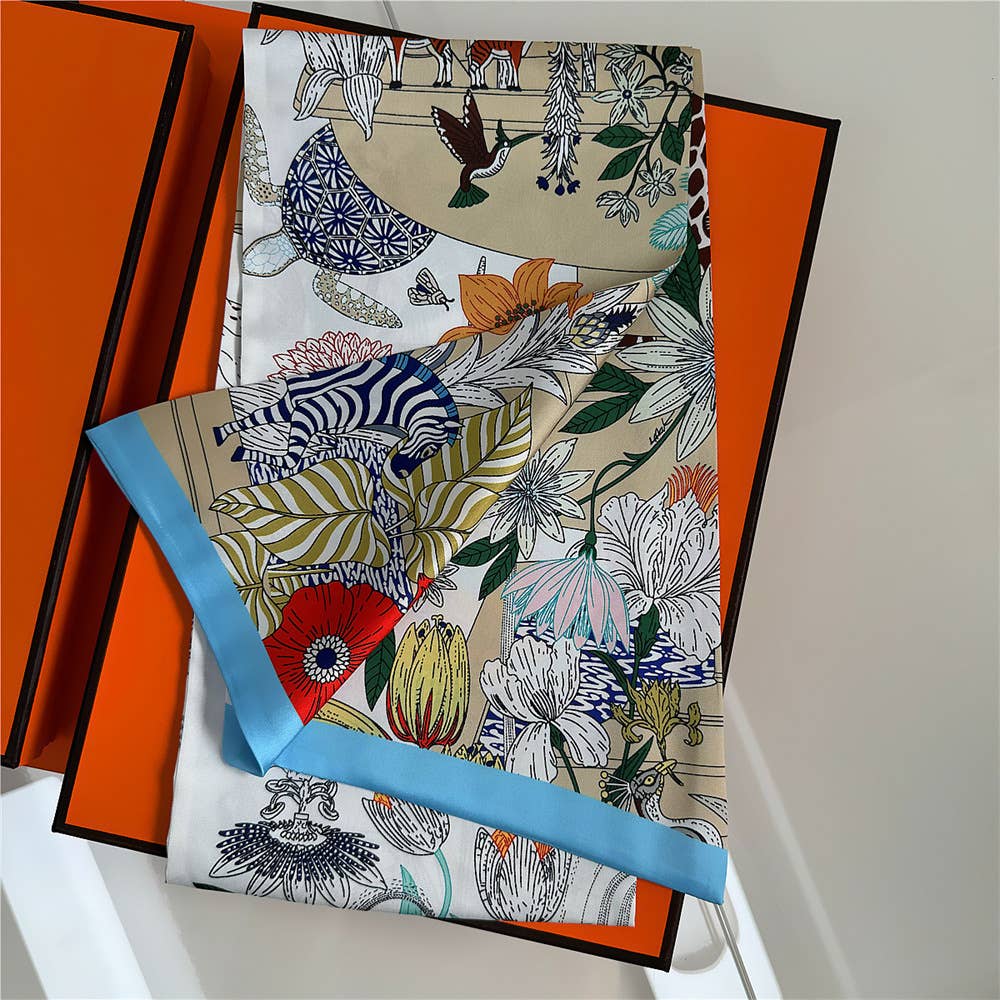 Blue Bow Scarf – Safari Collection
