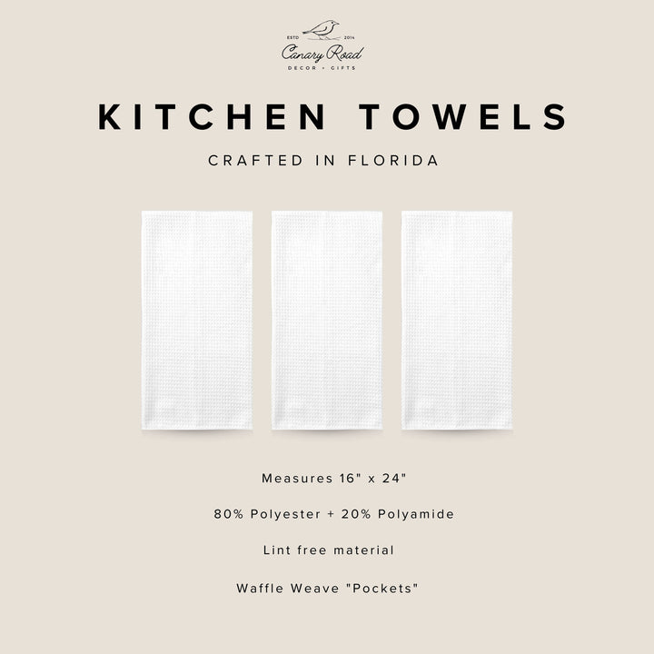 Cross Proverb Kitchen Towel, Floral Dish Towel, Tea Towel