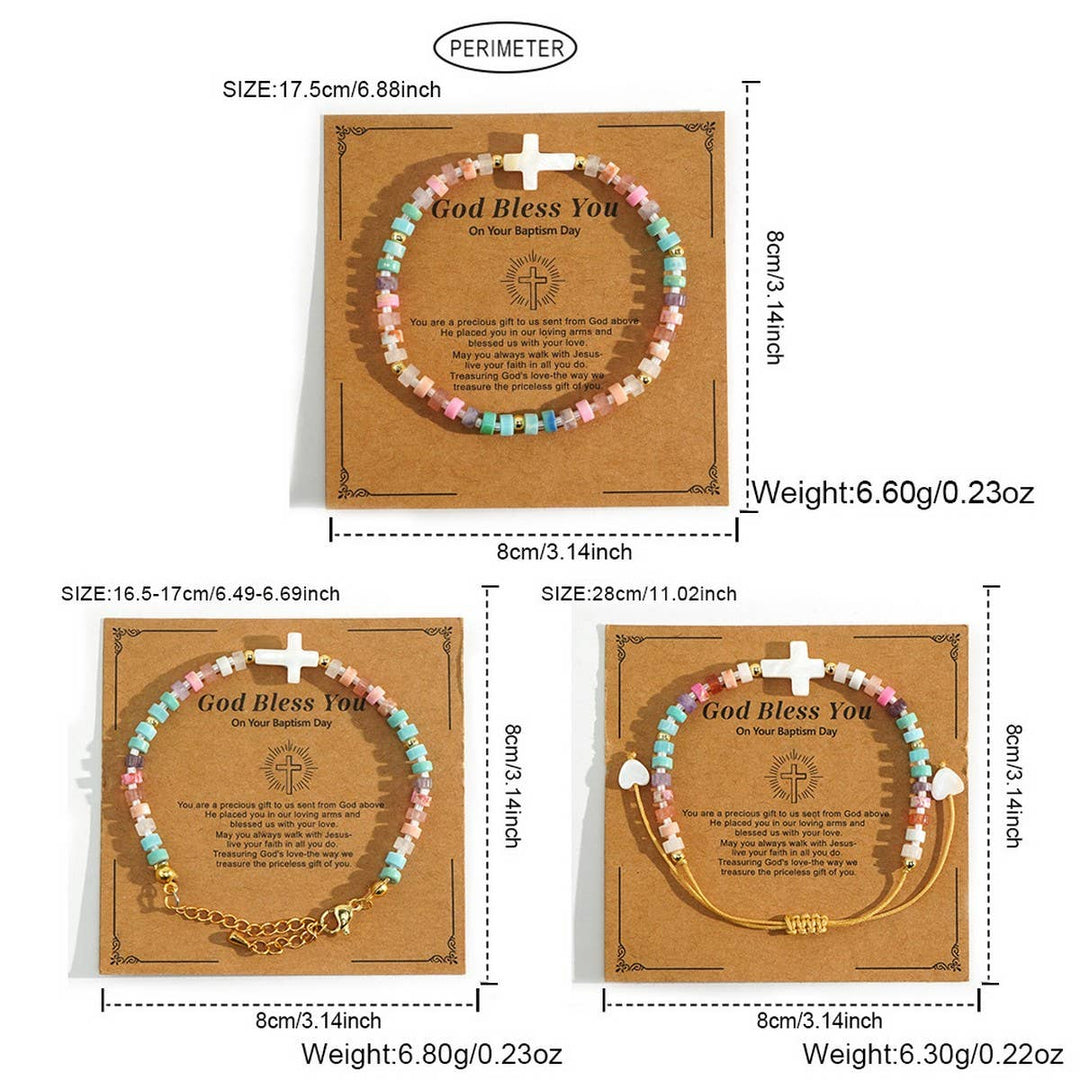 VERSATILE SWEET IRON GALLSTONE SHELL CROSS BRACELET_CWMM3804