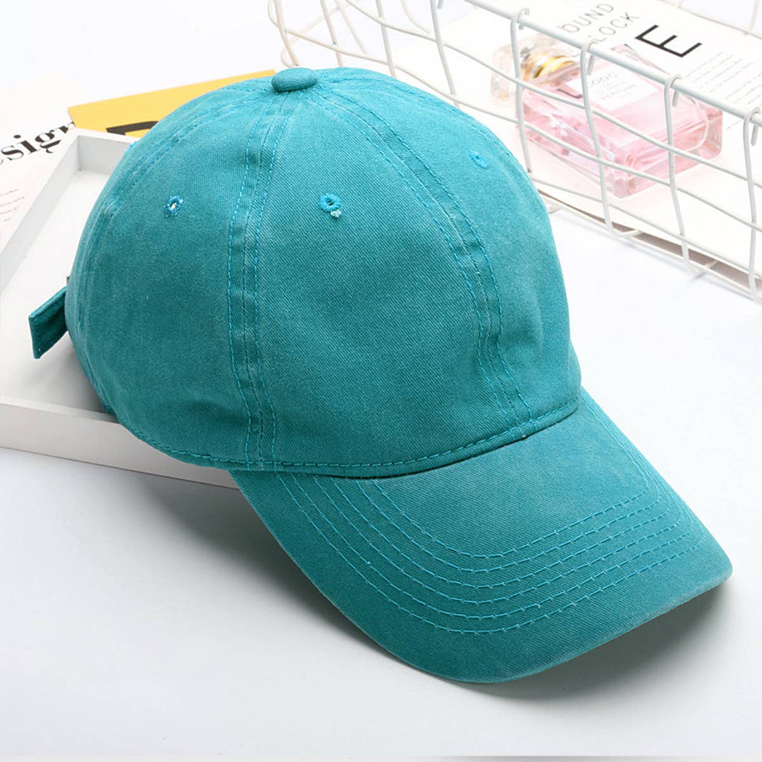 Washed Distressed Plain Cotton Baseball Cap_CWAH1854
