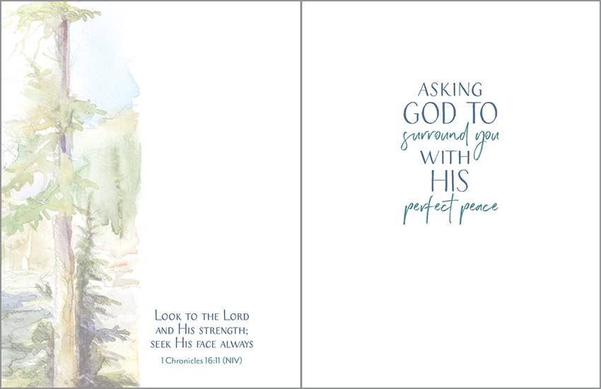 With Scripture Thinking of You Greeting Card - Lake/Mountain
