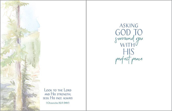 With Scripture Thinking of You Greeting Card - Lake/Mountain