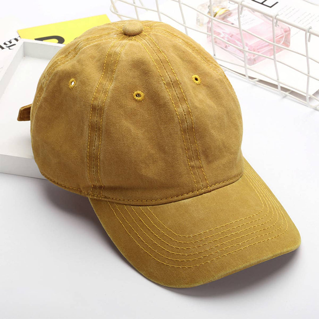 Washed Distressed Plain Cotton Baseball Cap_CWAH1854