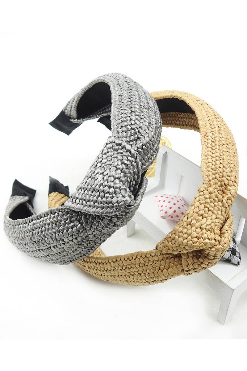 KNOT DECOR BRAIDED DETAIL HEADBAND_CWAHA0220