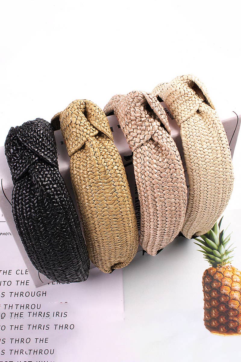 KNOT DECOR BRAIDED DETAIL HEADBAND_CWAHA0220