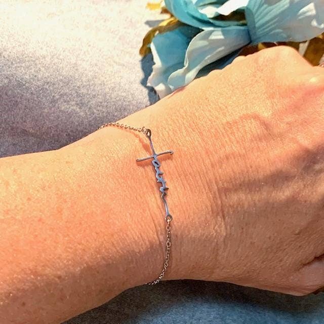 Faith Cross Choker Necklace or Bracelet in Gold or Silver