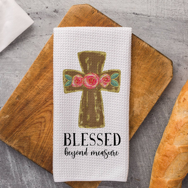 Blessed Beyond Measure Religious Kitchen Towel, Easter Decor
