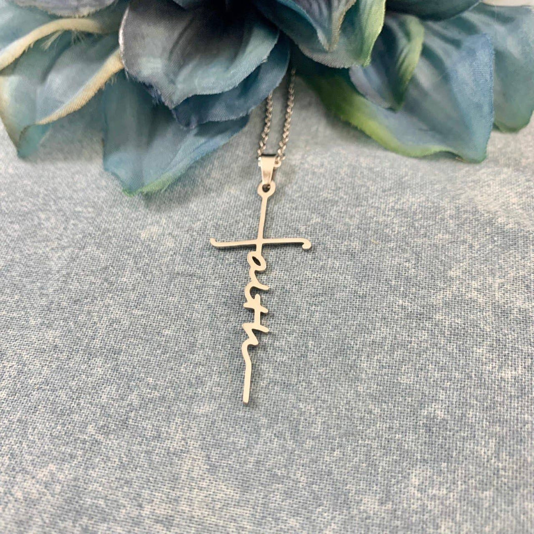 Faith Cross Choker Necklace or Bracelet in Gold or Silver