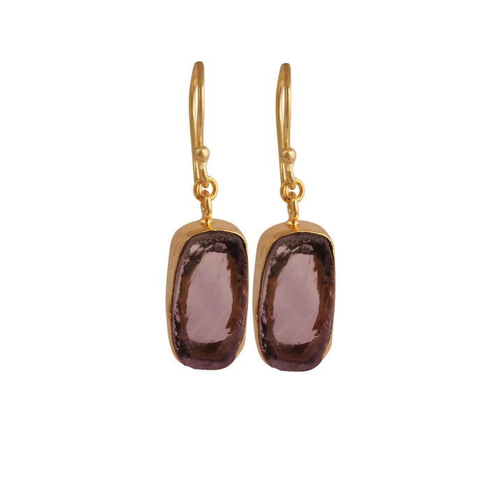 Raw Amethyst Dangle Earring Raw Handmade Birthstone Earrings