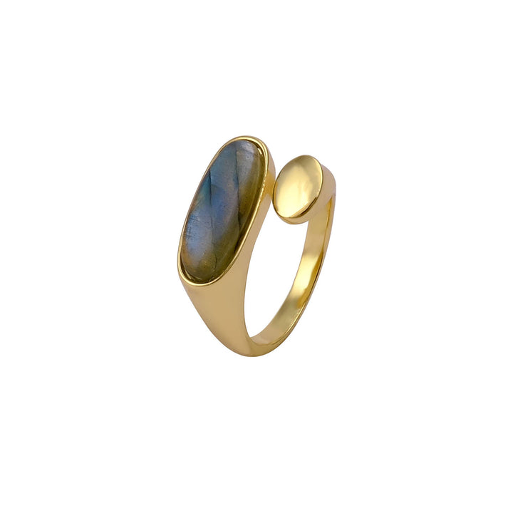 Natural Labradorite Handmade Oval Shape Gemstone Ring