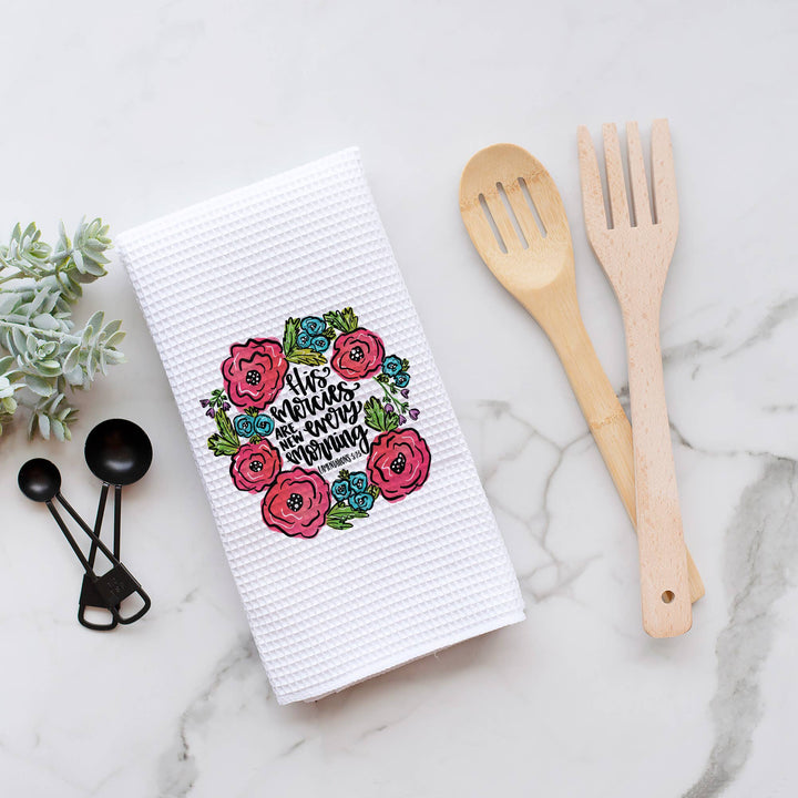 Lamentations Quote Religious Kitchen Towel, Spring Decor