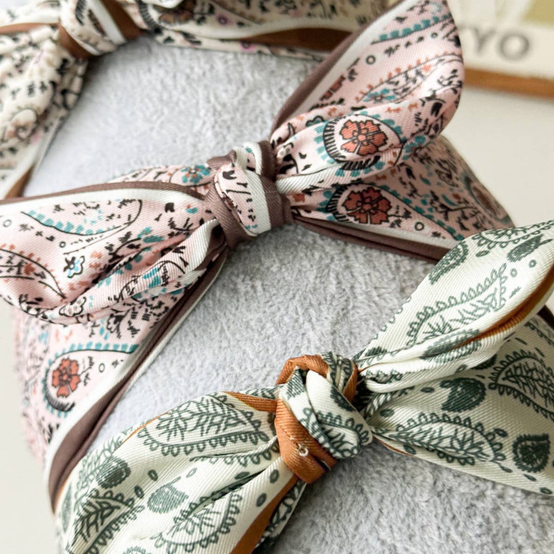 Paisley Satin Wide Headband with Knot for Women_CWAHA1362