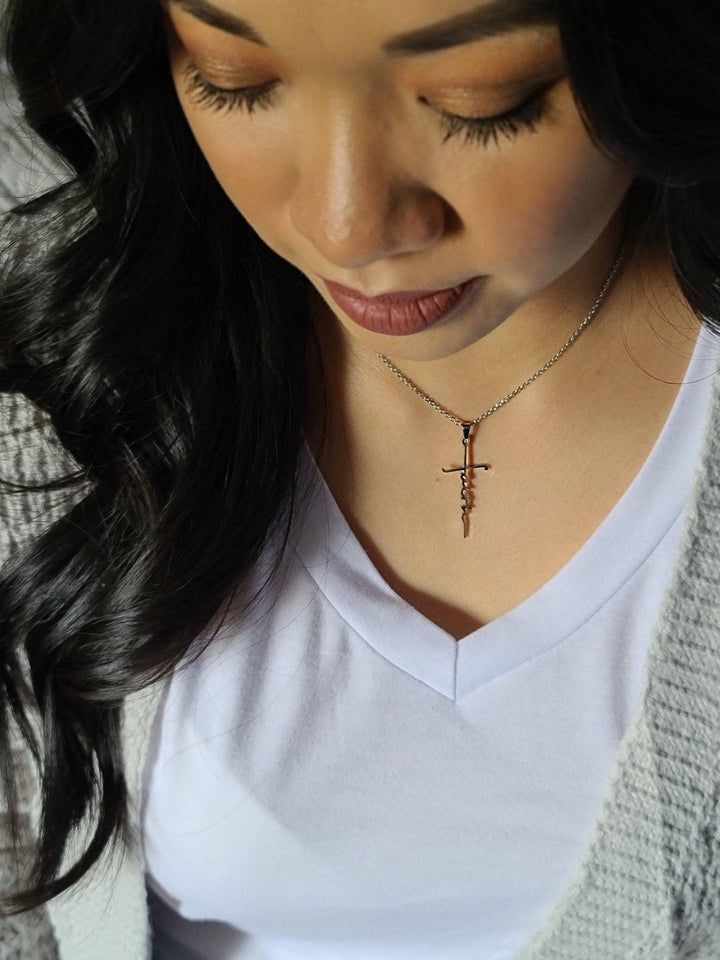 Faith Cross Choker Necklace or Bracelet in Gold or Silver