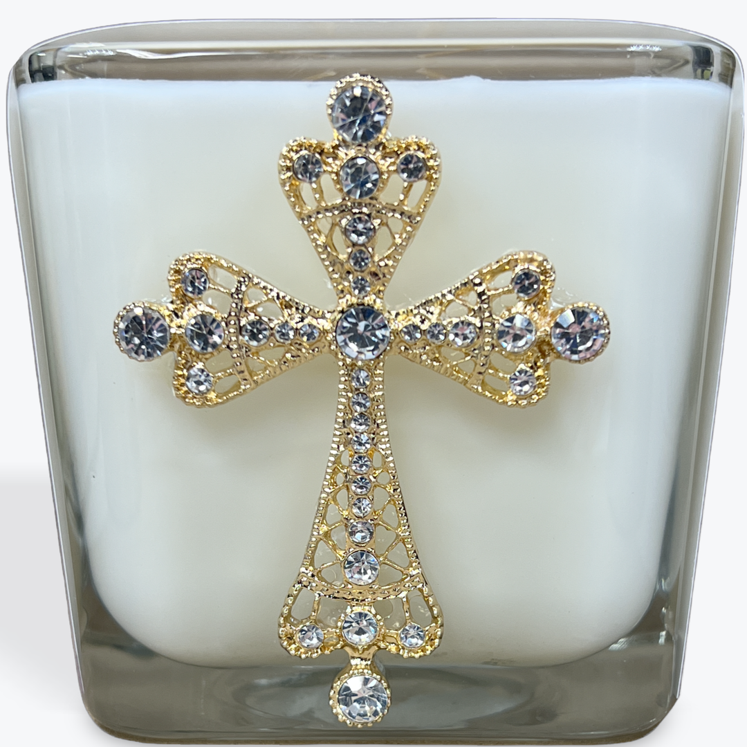 FRANKINCENSE & MYRRH - 12oz CROSS CANDLE