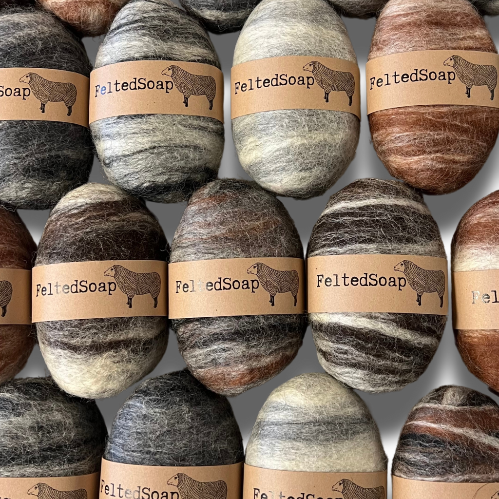 Felted Soap Natural Color Pack of 25 Individually Labeled