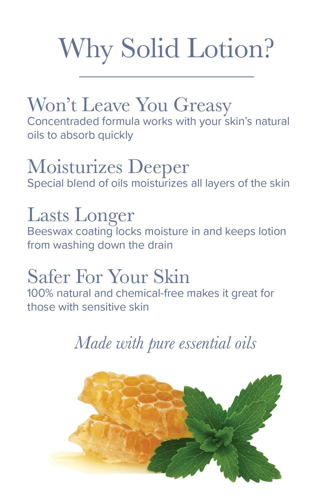 Natural Lotion Bars with Essential Oils - New Label