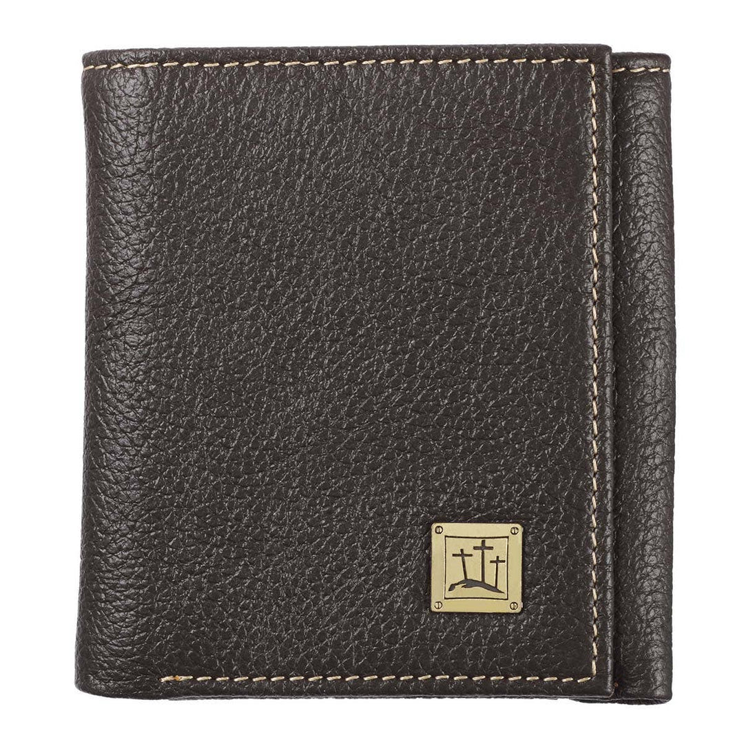 Wallet Leather Brown Crosses Badge