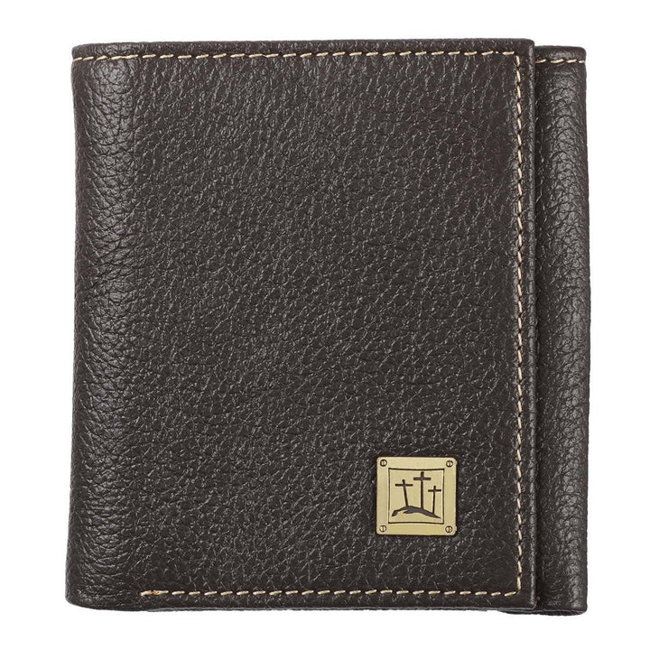 Wallet Leather Brown Crosses Badge