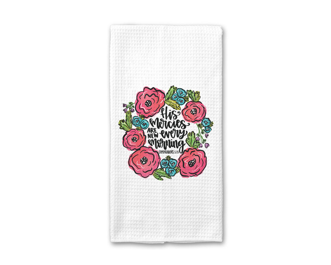Lamentations Quote Religious Kitchen Towel, Spring Decor