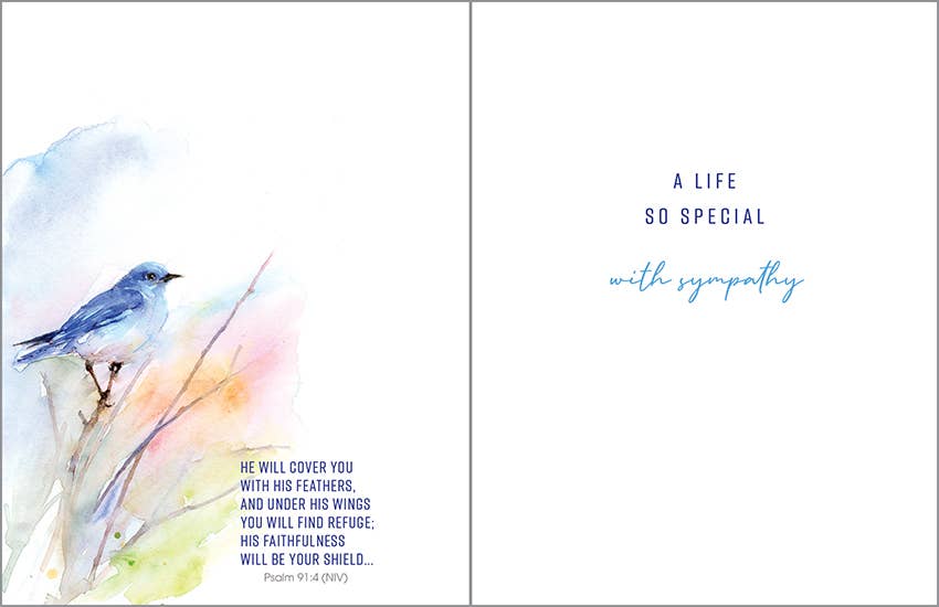 With Scripture Sympathy Greeting Card - Bluebird/Branch