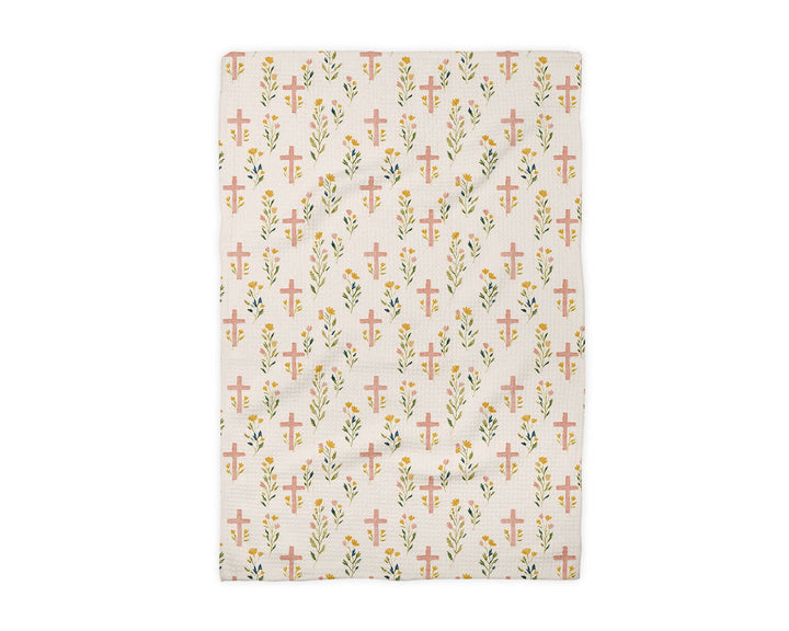 Easter Cross Christian Religious Kitchen Towel Waffle Baking