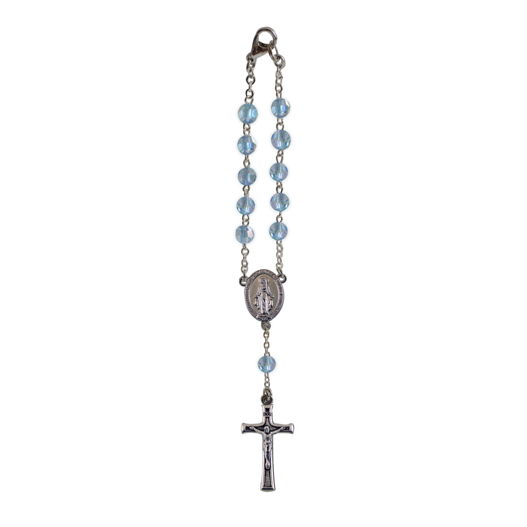 Aquamarine Bead  Car Rosary