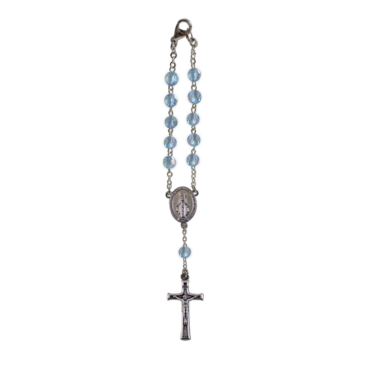 Aquamarine Bead  Car Rosary