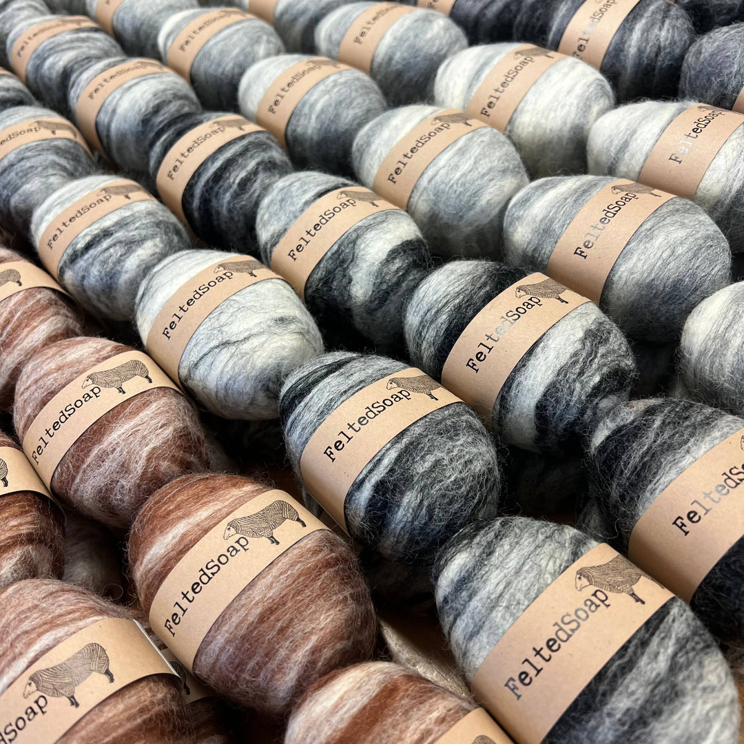 Felted Soap Natural Color Pack of 25 Individually Labeled