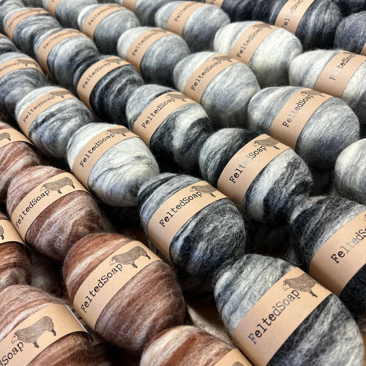 Felted Soap Natural Color Pack of 25 Individually Labeled