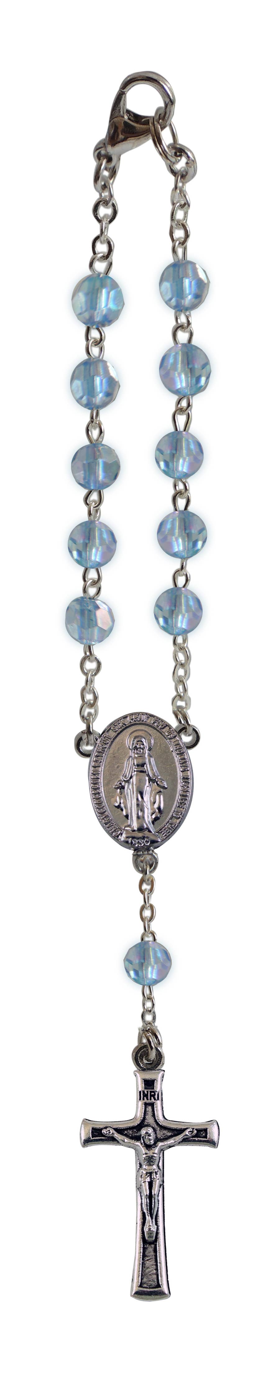 Aquamarine Bead  Car Rosary