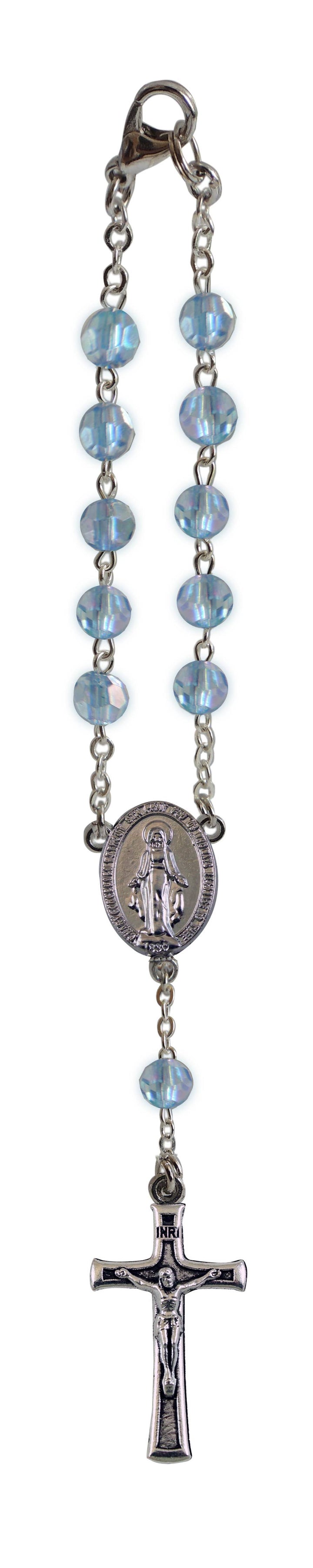 Aquamarine Bead  Car Rosary