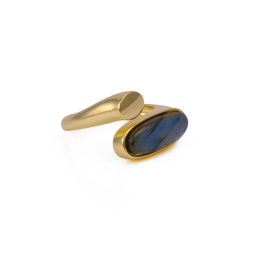 Natural Labradorite Handmade Oval Shape Gemstone Ring